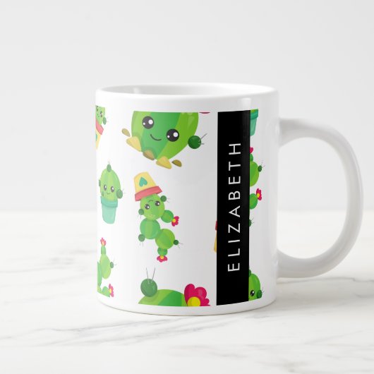 Schattig Cactus, Cactus Pattern, Succulent, Jouw n Grote Koffiekop (Rechts)