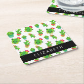 Schattig Cactus, Cactus Pattern, Succulent, Jouw n Kartonnen Onderzetters (Schuin)