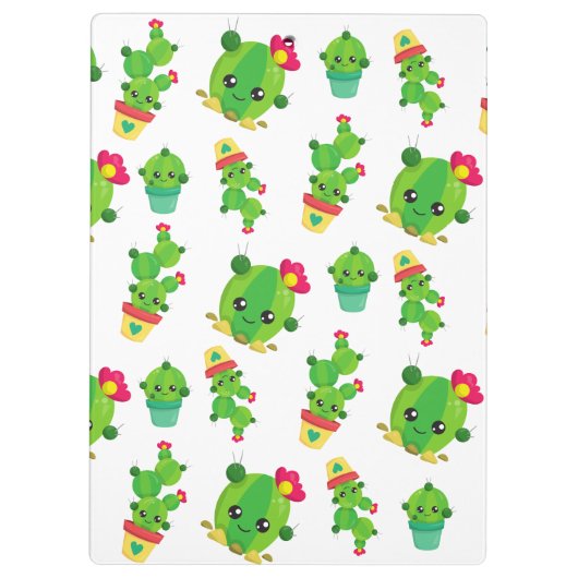 Schattig Cactus, Cactus Pattern, Succulent, Jouw n Klembord (Achterkant)