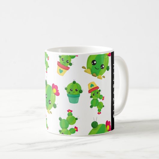 Schattig Cactus, Cactus Pattern, Succulent, Jouw n Koffiemok (Voorkant rechts)