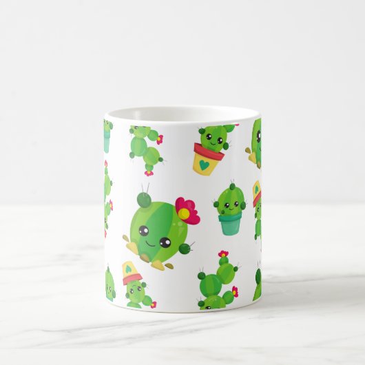 Schattig Cactus, Cactus Pattern, Succulent, Jouw n Koffiemok (Center)