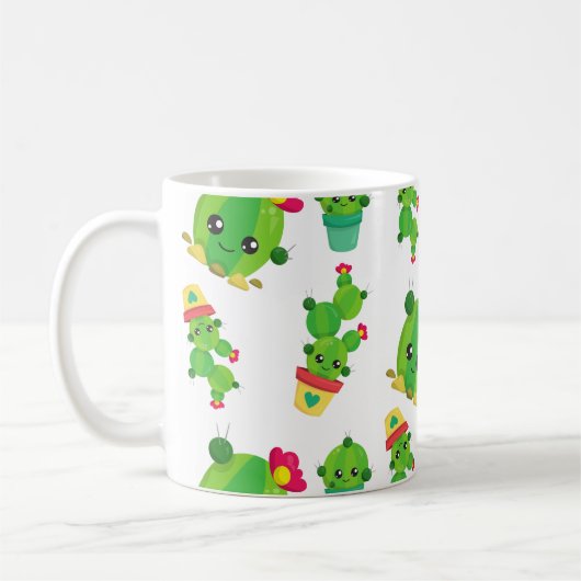 Schattig Cactus, Cactus Pattern, Succulent, Jouw n Koffiemok (Links)