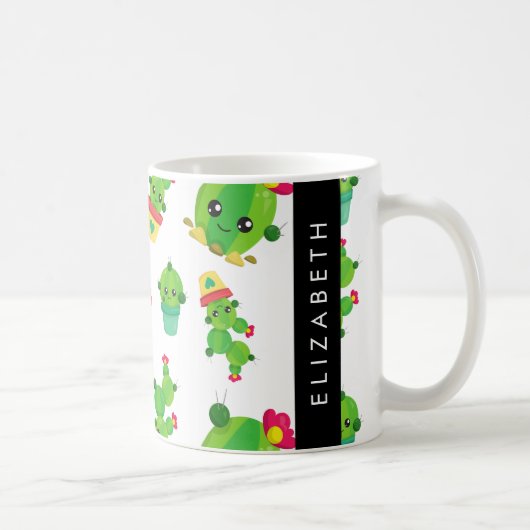 Schattig Cactus, Cactus Pattern, Succulent, Jouw n Koffiemok (Rechts)