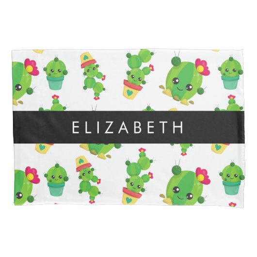 Schattig Cactus, Cactus Pattern, Succulent, Jouw n Kussensloop (Voorkant)