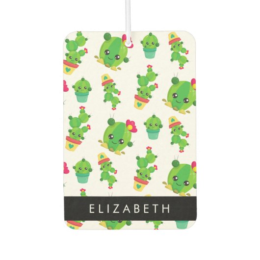 Schattig Cactus, Cactus Pattern, Succulent, Jouw n Luchtverfrisser (Voorkant)