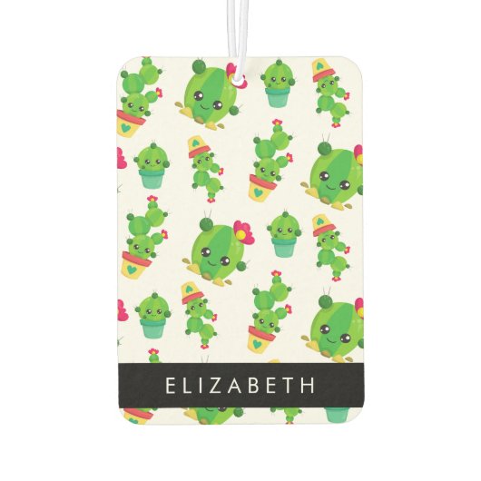 Schattig Cactus, Cactus Pattern, Succulent, Jouw n Luchtverfrisser (Achterkant)
