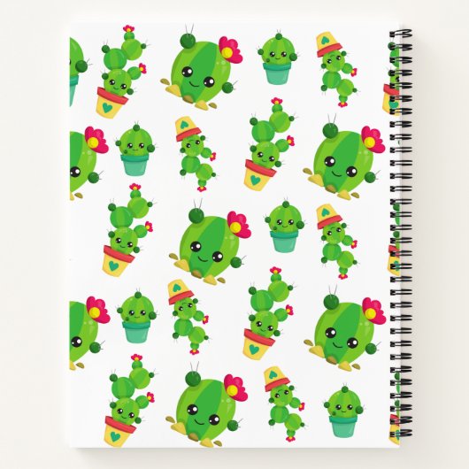 Schattig Cactus, Cactus Pattern, Succulent, Jouw n Notitieboek (Achterkant)
