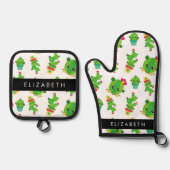 Schattig Cactus, Cactus Pattern, Succulent, Jouw n Ovenwant & Pannenlap Set (Voorkant)