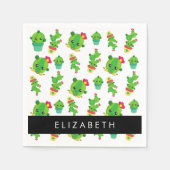 Schattig Cactus, Cactus Pattern, Succulent, Jouw n Servet (Voorkant)