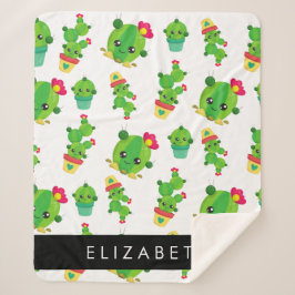 Schattig Cactus, Cactus Pattern, Succulent, Jouw n Sherpa Deken