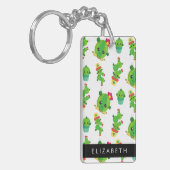 Schattig Cactus, Cactus Pattern, Succulent, Jouw n Sleutelhanger (Voorkant Links)