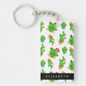 Schattig Cactus, Cactus Pattern, Succulent, Jouw n Sleutelhanger (Voorkant)