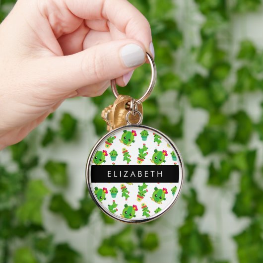 Schattig Cactus, Cactus Pattern, Succulent, Jouw n Sleutelhanger (Hand)