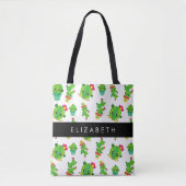 Schattig Cactus, Cactus Pattern, Succulent, Jouw n Tote Bag (Voorkant)