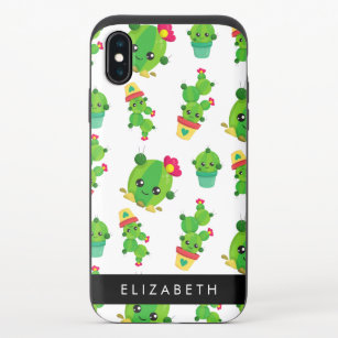 Schattig Cactus, Cactus Pattern, Succulent, Jouw n iPhone X Schuifbaar Hoesje