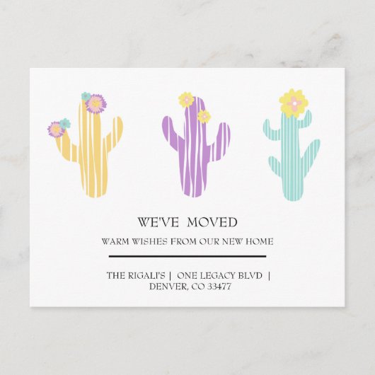 schattig cactus huis verplaatsen Briefkaart (Voorkant)