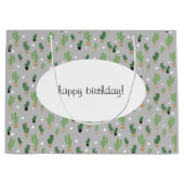 Schattig cactus patroon monogram groot cadeauzakje (Voorkant)
