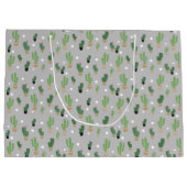 Schattig cactus patroon monogram groot cadeauzakje (Achterkant)