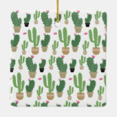 Schattig cactus patroon monogram keramisch ornament (Achterkant)
