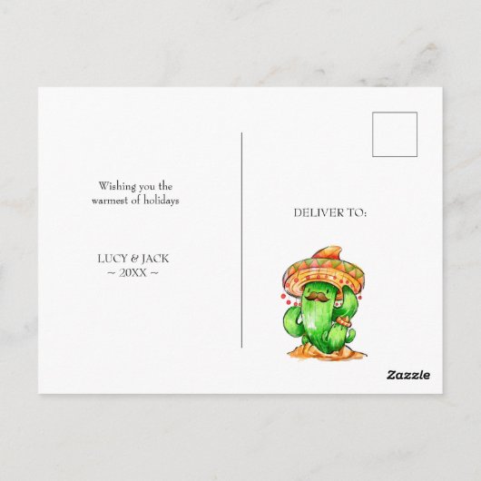 schattig Cactus thuis Briefkaart (Achterkant)