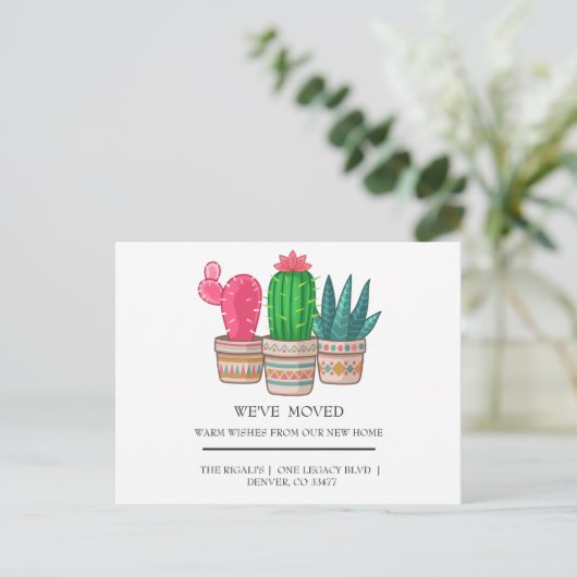 schattig Cactus thuis Briefkaart (Staand voorkant)