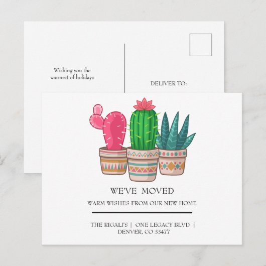 schattig Cactus thuis Briefkaart (Voorkant / Achterkant)