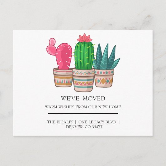 schattig Cactus thuis Briefkaart (Voorkant)