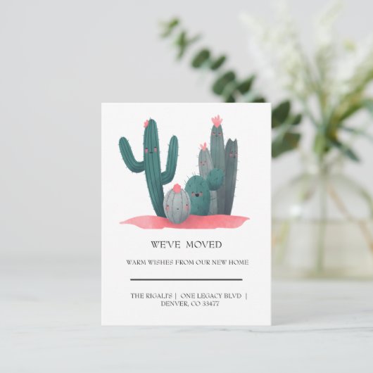 schattig Cactus thuis Briefkaart (Staand voorkant)