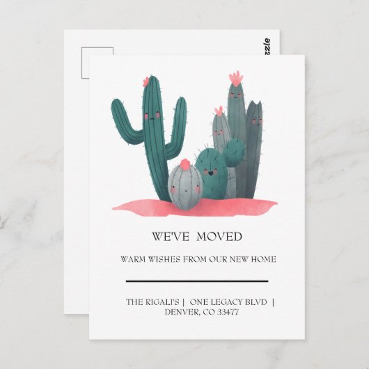 schattig Cactus thuis Briefkaart (Voorkant / Achterkant)