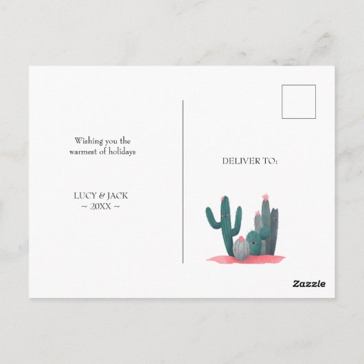 schattig Cactus thuis Briefkaart (Achterkant)