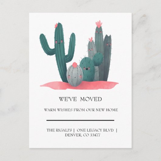 schattig Cactus thuis Briefkaart (Voorkant)