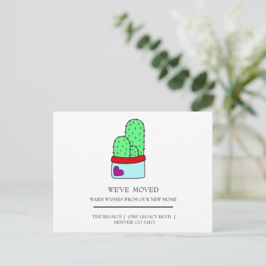 schattig Cactus thuis Briefkaart (Staand voorkant)