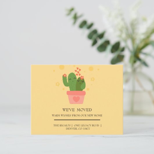 schattig Cactus thuis Briefkaart (Staand voorkant)