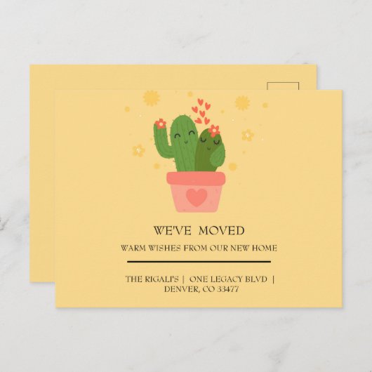 schattig Cactus thuis Briefkaart (Voorkant / Achterkant)