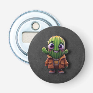 Schattig cactusteken button flesopener