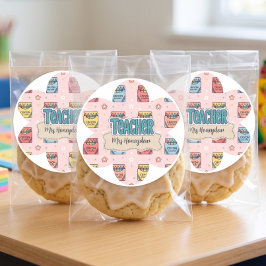 Schattig Cadeau voor Leraar Krijtstreep Patroon  Ronde Sticker