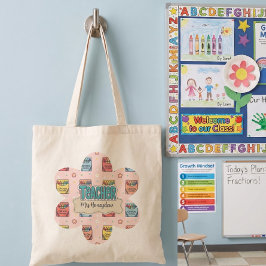  Schattig Cadeau voor Leraar Krijtstreep Patroon  Tote Bag