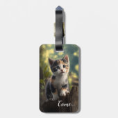 Schattig Calico Kitten Bagagelabel (Achterkant verticaal)