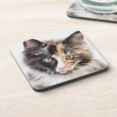 Schattig Calico Kitten Bier Onderzetter (Linkerzijde)
