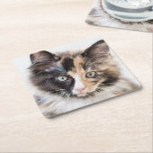 Schattig Calico Kitten Kartonnen Onderzetters (Schuin)