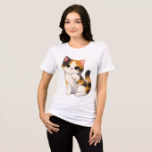 Schattig Calico Kitten Tri-Blend Shirt (Voorkant volledig)