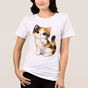 Schattig Calico Kitten Tri-Blend Shirt