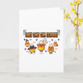 Schattig Candy Corn Halloween-feest Kaart (Gele Bloem)