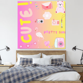 schattig canvas afdruk