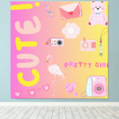 schattig canvas afdruk (Insitu (Houten vloer))