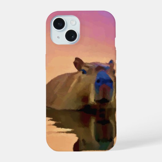 Schattig Capybara iPhone 15 Case (Achterkant)