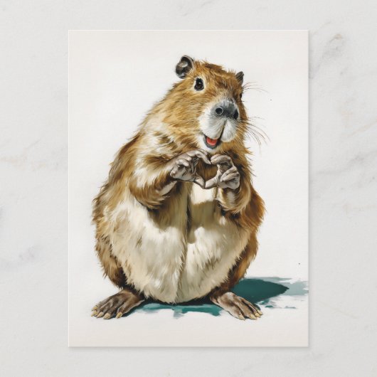Schattig Capybara Liefdegebaar Briefkaart (Voorkant)