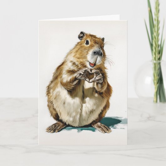 Schattig Capybara Liefdegebaar Kaart (Voorkant)
