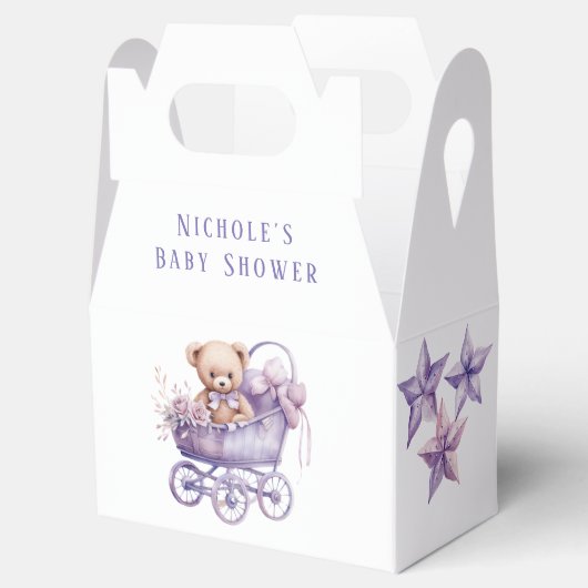 Schattig Carriage Teddy Bear Meisje Baby shower Bedankdoosjes (Geopend)