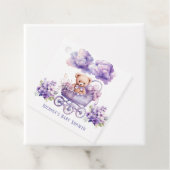Schattig Carriage Teddy Bear Meisje Baby shower Bedankjes Labels (In situ)